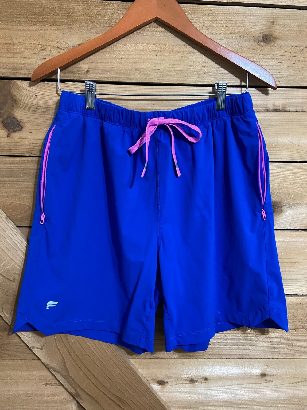 Fabletics Blue Shorts with Pink Accents